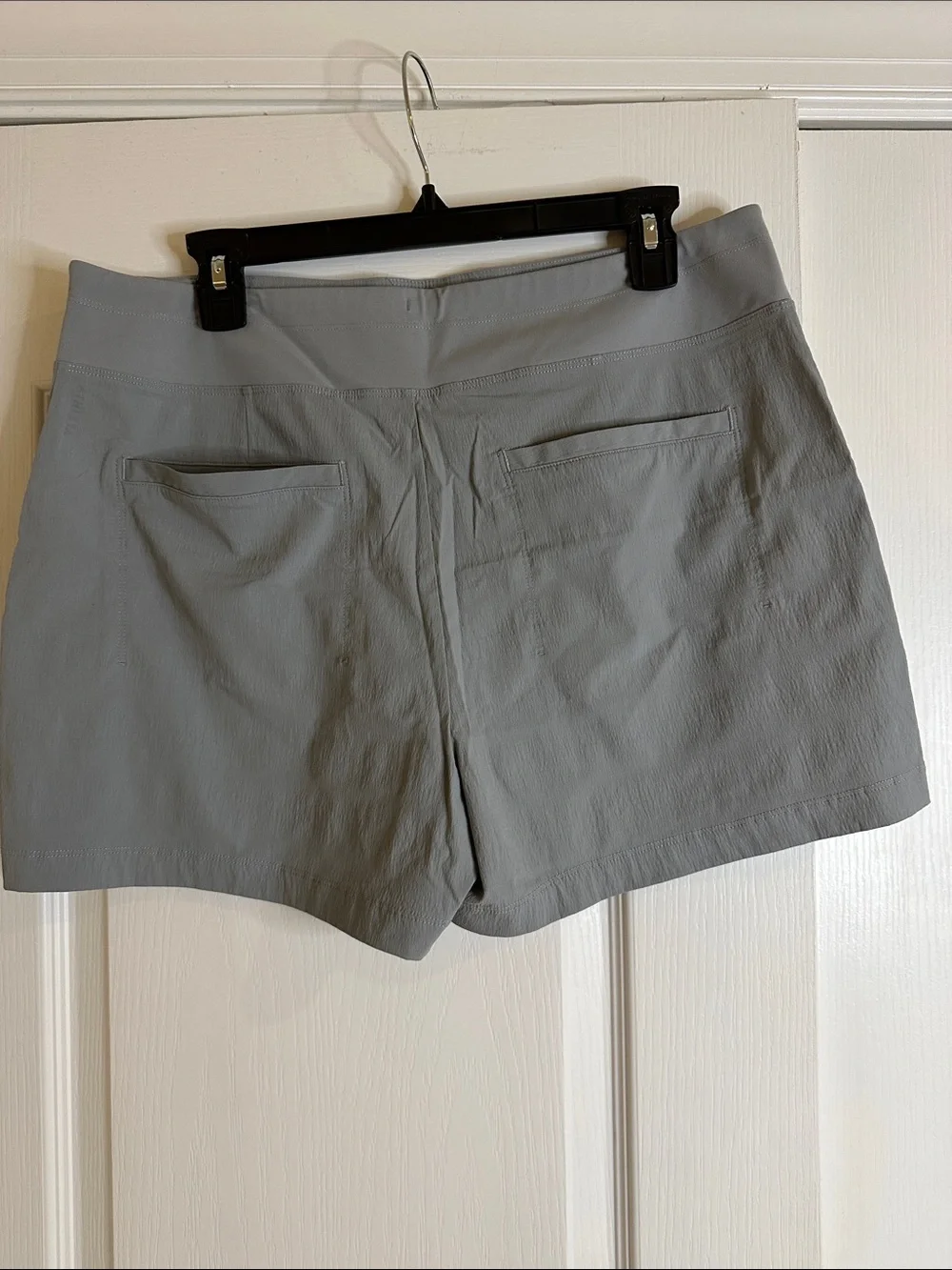 Athleta Light Gray Athletic Shorts with Zip Pockets